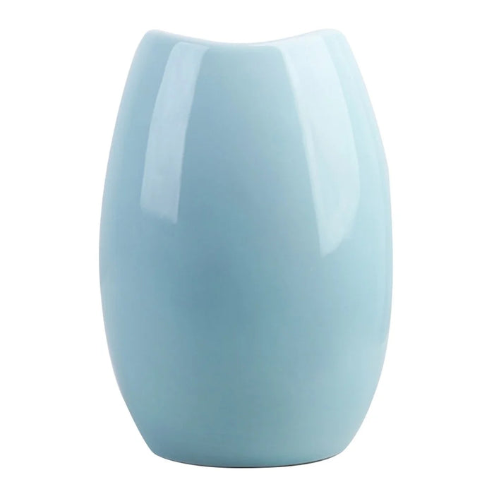 Medium Size Nordic Ceramic Flower Vase Dried Flowers Floral Arrangement Container Dining Table Home Decor - Cyan - 1