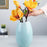 Medium Size Nordic Ceramic Flower Vase Dried Flowers Floral Arrangement Container Dining Table Home Decor - Cyan - 2
