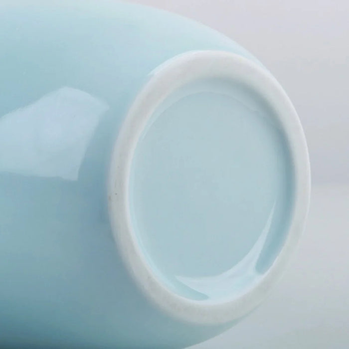 Medium Size Nordic Ceramic Flower Vase Dried Flowers Floral Arrangement Container Dining Table Home Decor - Cyan - 6