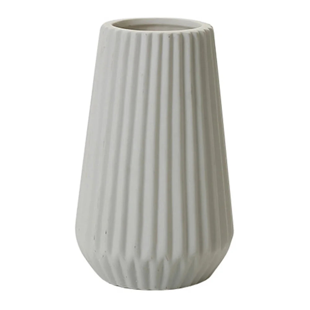 Creative White Ceramic Flower Vase Decorative Ornament Home Floral Arrangement Container - 1