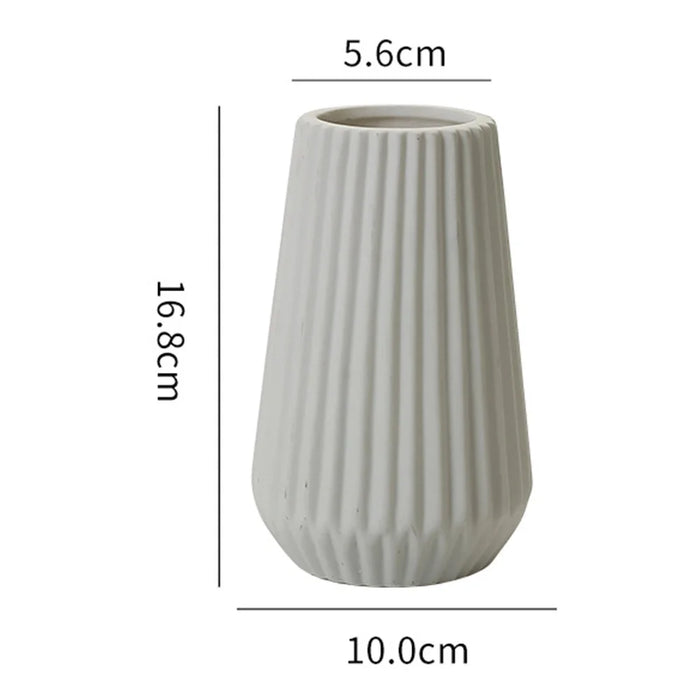 Creative White Ceramic Flower Vase Decorative Ornament Home Floral Arrangement Container - 4