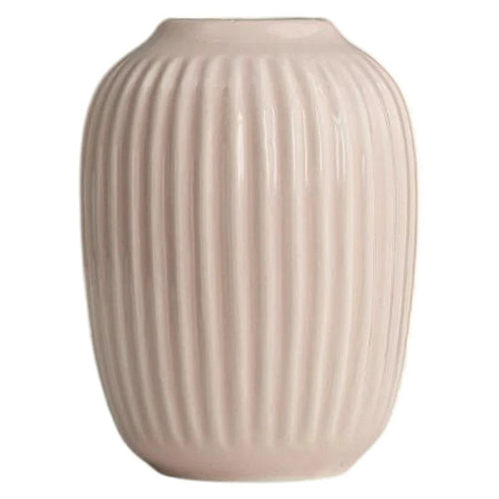 Small Size Modern Ceramic Striped Vase Flower Arrangement Container Living Room Decor - Pink - 1