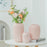 Medium Size Modern Ceramic Striped Vase Flower Arrangement Container Living Room Decor - Pink - 2