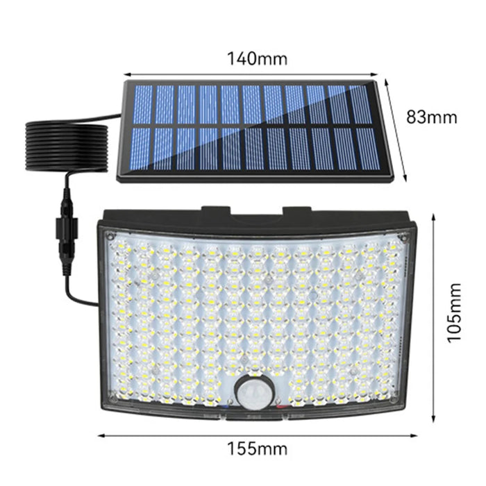 TG-TY01036 Solar Outdoor Wall Light 124 LED Motion Sensor Waterproof Security Lamp with Remote Control - 6