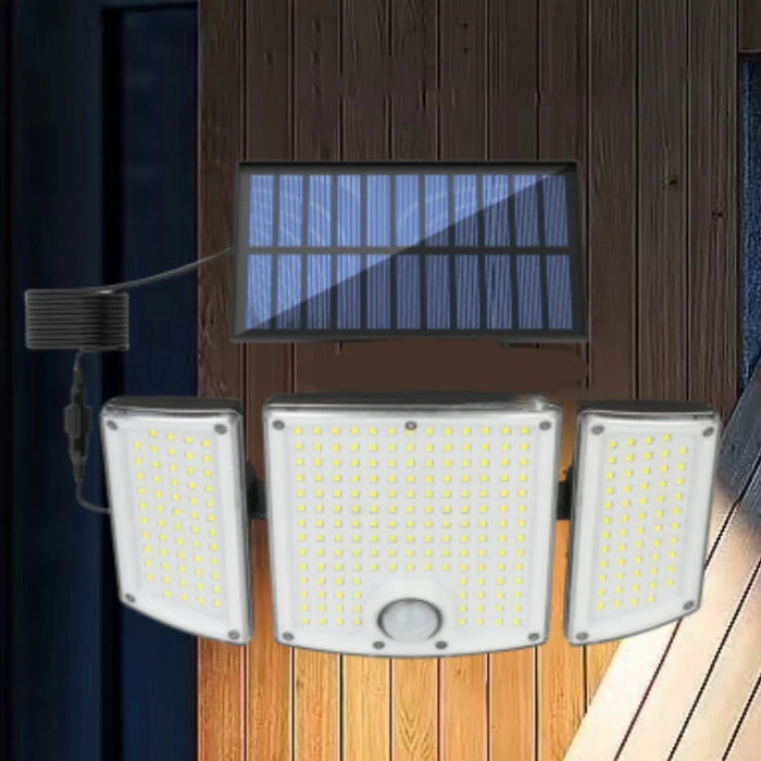 TG-TY01039 278 LED 3-Head Solar Powered Wall Light with Remote Control Waterproof Garden Lamp, Standard Panel - 2