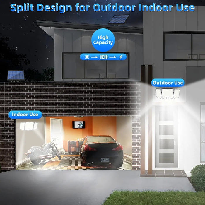 TG-TY01040 278 LED 3-Head Solar Powered Wall Light with Remote Control Waterproof Garden Lamp, Large Panel - 2