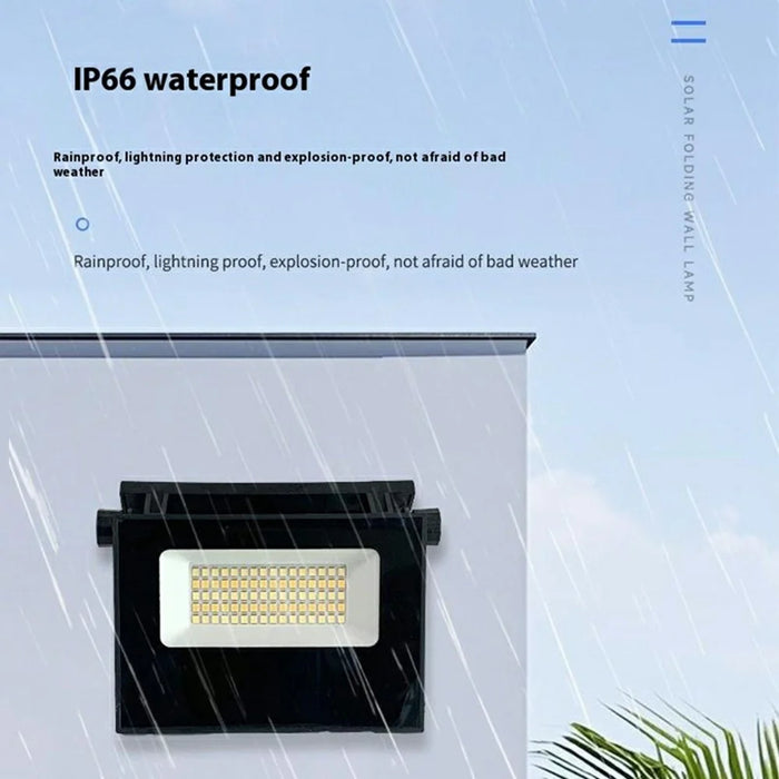 Foldable Solar Light Outdoor Motion Sensor Garden Patio Wall Lamp with Remote Control, Medium Size - 6