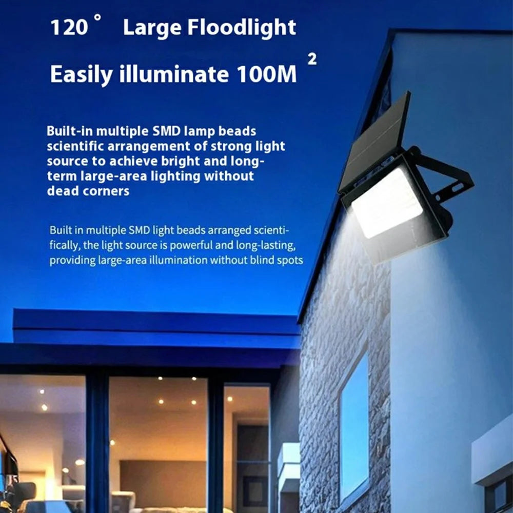Foldable Solar Light Outdoor Motion Sensor Garden Patio Wall Lamp with Remote Control, Large Size - 5