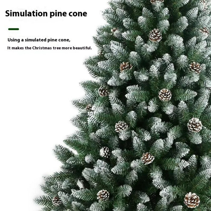 150cm Christmas Tree with Pine Cones Thickened 450 PVC Tips Snow Flocked Artificial Xmas Pencil Tree Gift - 4