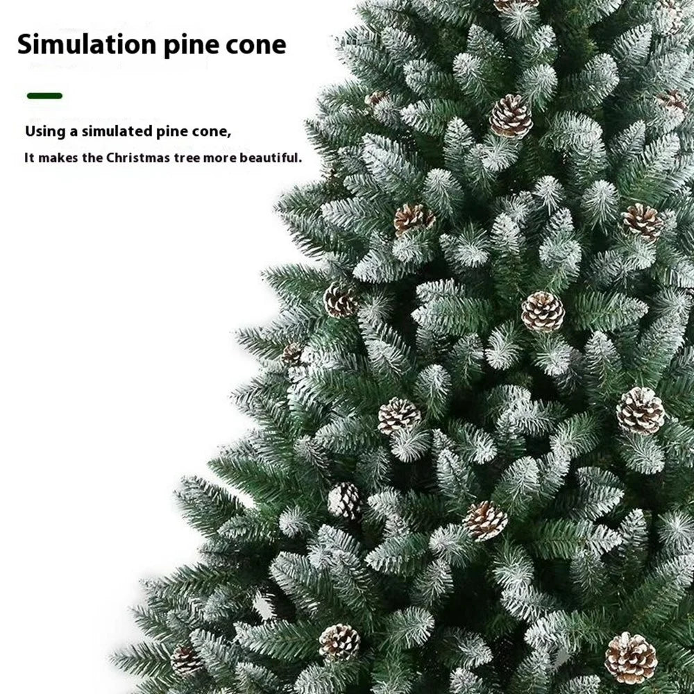 180cm Christmas Tree with Pine Cones Thickened 780 PVC Tips Snow Flocked Artificial Xmas Pencil Tree Gift - 4