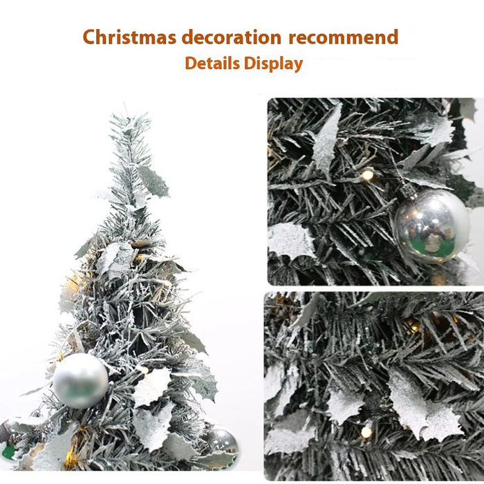 210cm Collapsible Spiral Christmas Tree with LED Lights Ornaments USB Powered Flocked Xmas Tree Party Decoration Gift - 5