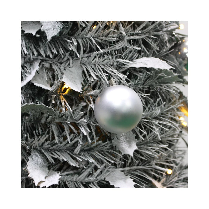 150cm Collapsible Spiral Christmas Tree with LED Lights Ornaments USB Powered Flocked Xmas Tree Party Decoration Gift - 3