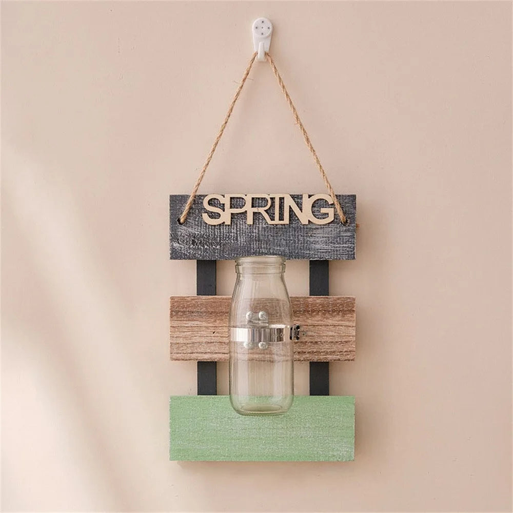 24 x 16.5cm Wall Mounted Water Planting Vase Creative Room Wall Decor Hanging Flower Plant Holder - Spring - 1