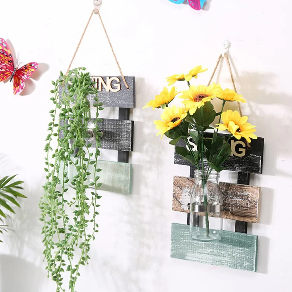 24 x 16.5cm Wall Mounted Water Planting Vase Creative Room Wall Decor Hanging Flower Plant Holder - Spring - 2
