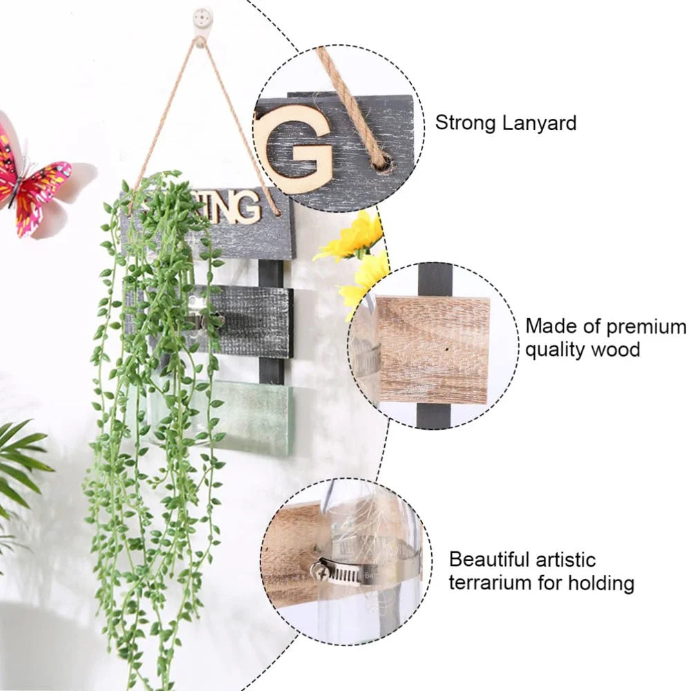 24 x 16.5cm Wall Mounted Water Planting Vase Creative Room Wall Decor Hanging Flower Plant Holder - Spring - 3