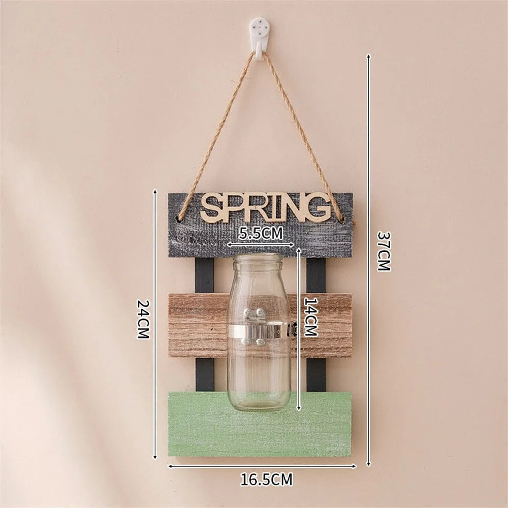 24 x 16.5cm Wall Mounted Water Planting Vase Creative Room Wall Decor Hanging Flower Plant Holder - Spring - 6