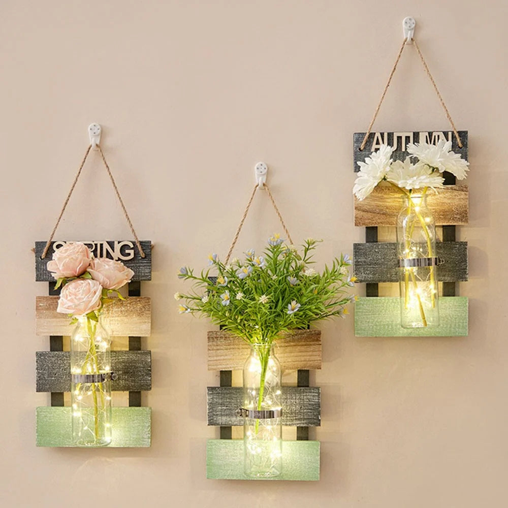 30 x 16.5cm Wall Mounted Water Planting Vase Creative Room Wall Decor Hanging Flower Plant Holder - Spring - 4