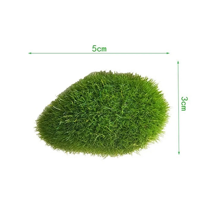20PCS Artificial Moss Rocks 3 x 5cm Realistic Faux Stone Shooting Prop Decor Garden Glass Container Crafts - 7