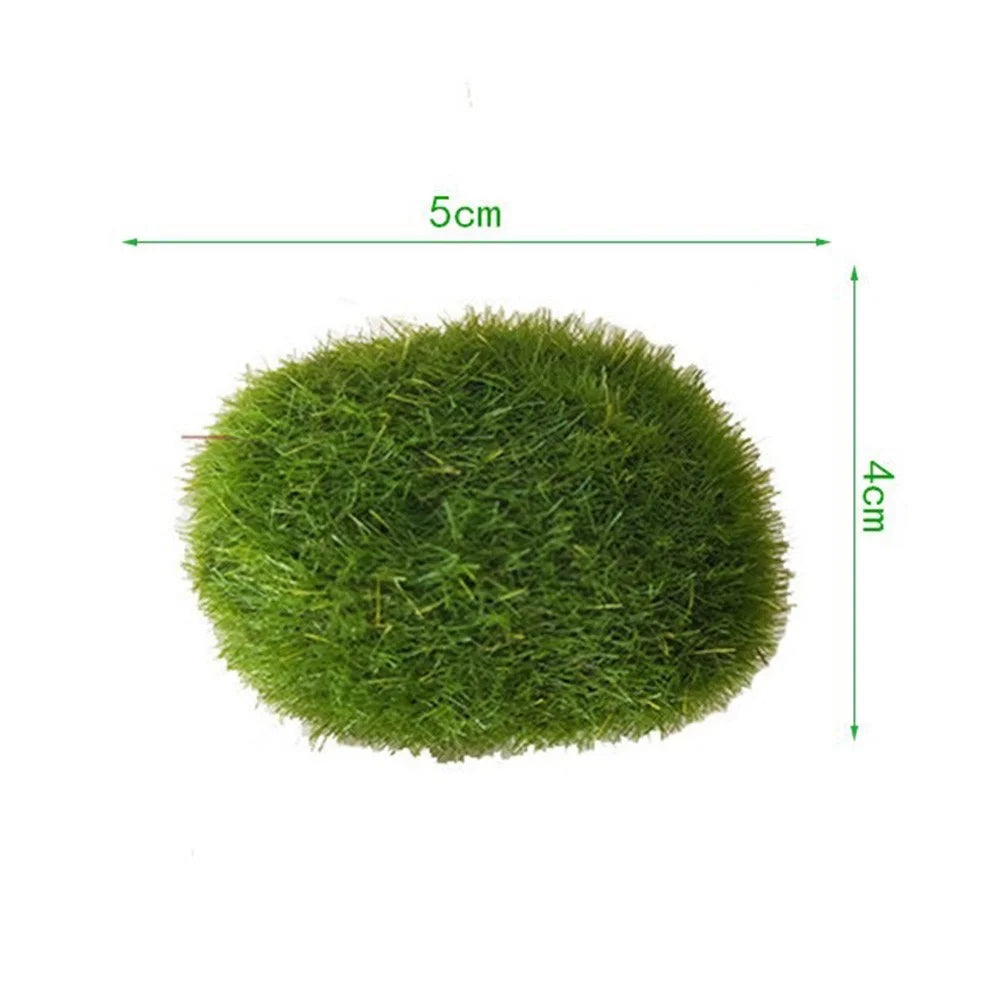 20PCS Artificial Moss Rocks 4 x 5cm Realistic Faux Stone Shooting Prop Decor Garden Glass Container Crafts - 7
