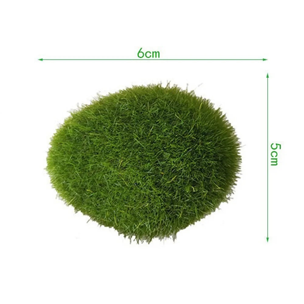 20PCS Artificial Moss Rocks 5 x 6cm Realistic Faux Stone Shooting Prop Decor Garden Glass Container Crafts - 7