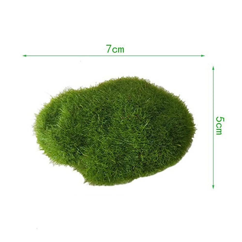 20PCS Artificial Moss Rocks 5 x 7cm Realistic Faux Stone Shooting Prop Decor Garden Glass Container Crafts - 7