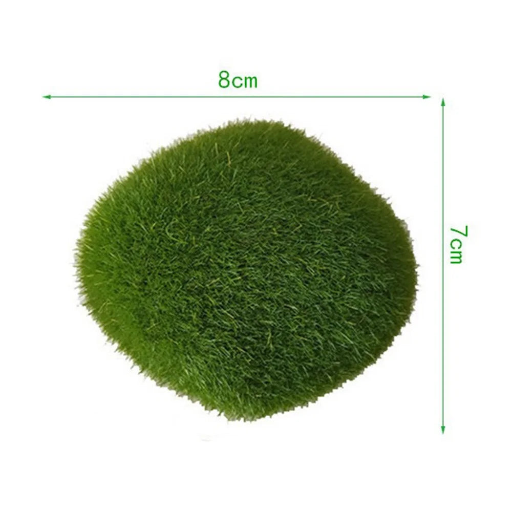 10PCS Artificial Moss Rocks 7 x 8cm Square Green Moss Covered Stones for Home Garden Landscape Decor Craft - 7