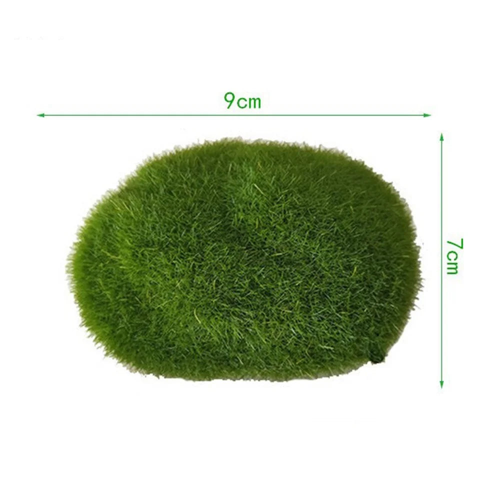 10PCS Artificial Moss Rocks 7 x 9cm Realistic Faux Stone Shooting Prop Decor Garden Glass Container Crafts - 7