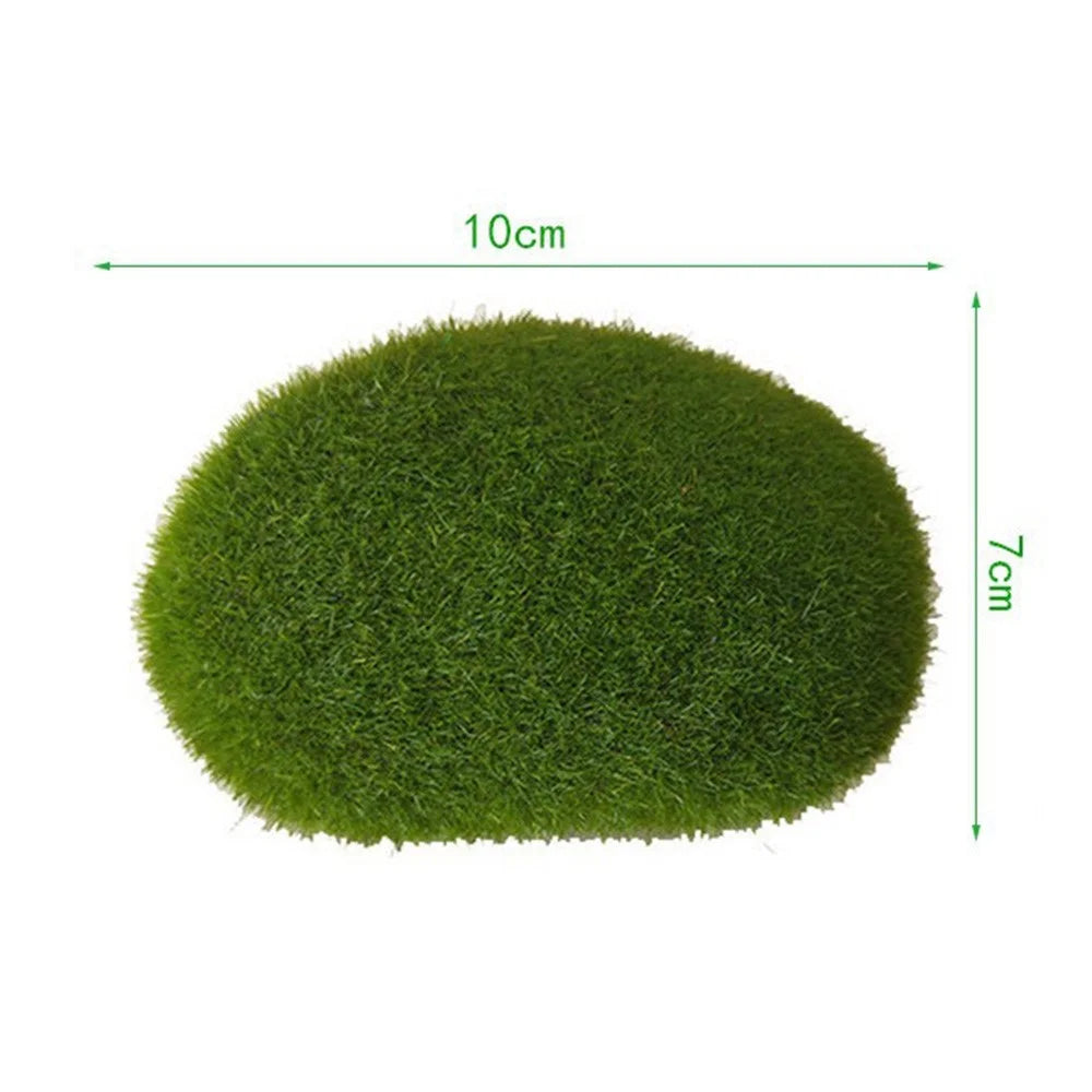 10PCS Artificial Moss Rocks 7 x 10cm Realistic Faux Stone Shooting Prop Decor Garden Glass Container Crafts - 7
