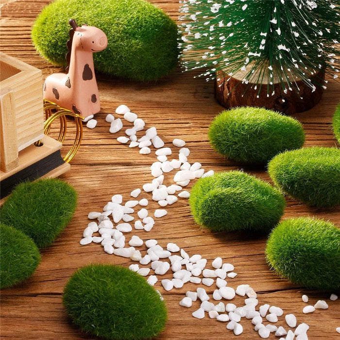 10PCS Artificial Moss Rocks 9 x 10cm Realistic Faux Stone Shooting Prop Decor Garden Glass Container Crafts - 5