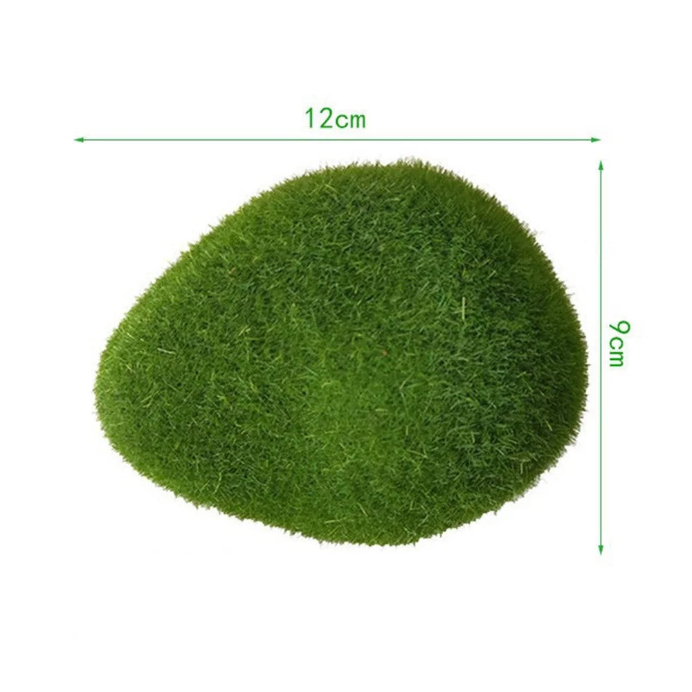 10PCS Artificial Moss Rocks 9 x 12cm Realistic Faux Stone Shooting Prop Decor Garden Glass Container Crafts - 7