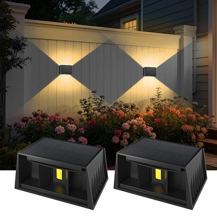 TS-G0806 2Pcs Outdoor Solar Wall Washer Light Adjustable Beam Waterproof LED Decorative Ambiance Lamp - 1