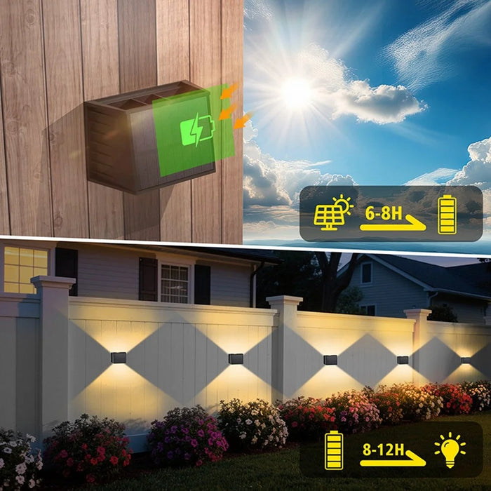 TS-G0806 2Pcs Outdoor Solar Wall Washer Light Adjustable Beam Waterproof LED Decorative Ambiance Lamp - 4