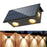 TS-G0308 1Pc 4LED Wall Washer Light Outdoor Solar Waterproof 3-Sided Ambient Lamp, Warm Light - 1