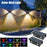 TS-G0308 4Pcs 4LED Wall Washer Light Outdoor Solar Waterproof 3-Sided Ambient Lamp, RGB+Warm Light - 2