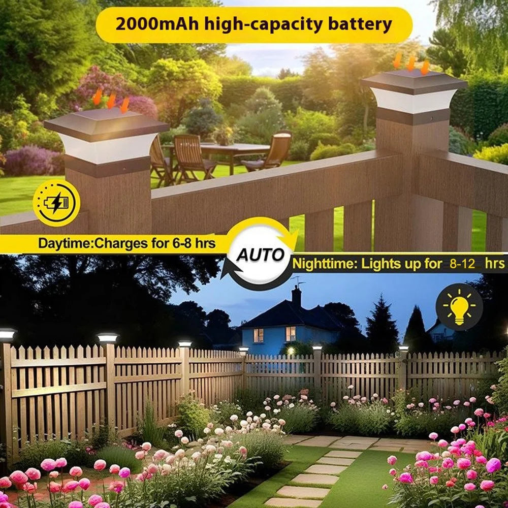TS-GL0403 IP65 Waterproof Solar Post Cap Light for Garden Fence Landscape Lamp Outdoor Decor - 6000K White Light - 3