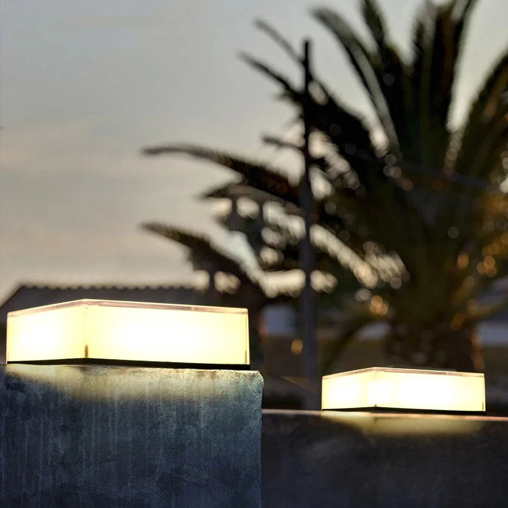 TS-S5306 3 Color Temperatures Waterproof Solar Powered Square Post Cap Light for Outdoor Fence Garden - 7