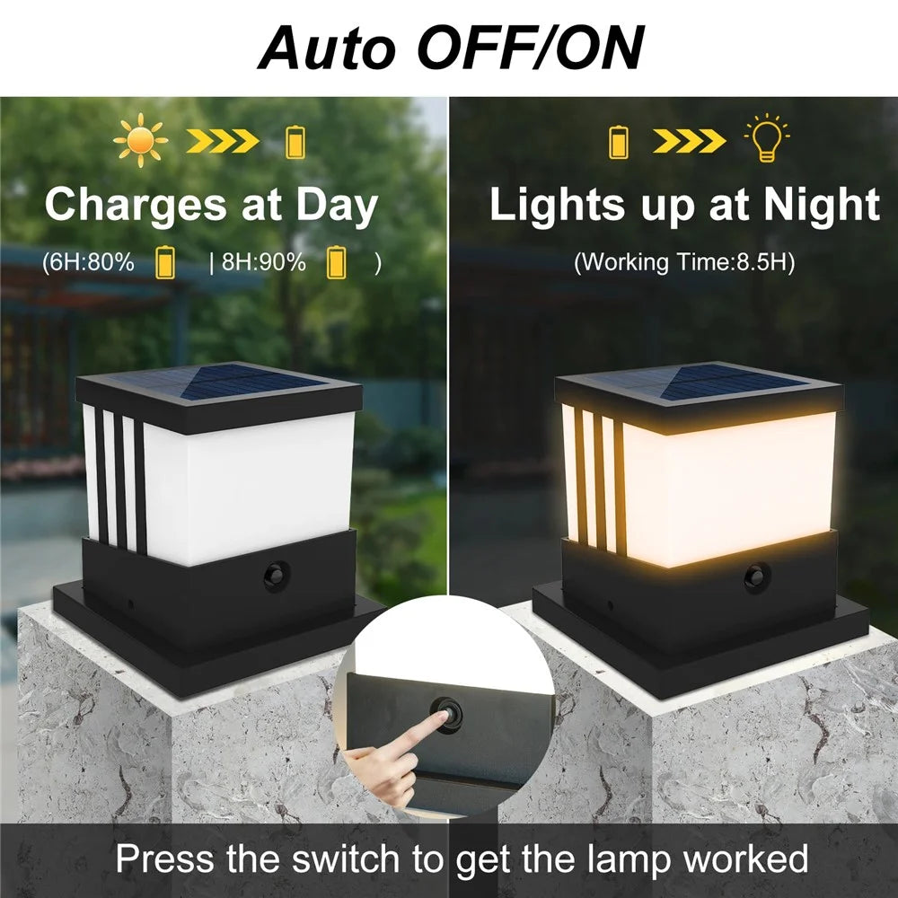 TS-GL0407 Solar Post Cap Light IP65 Waterproof Outdoor Fence Solar Lamp for Garden Yard - 5