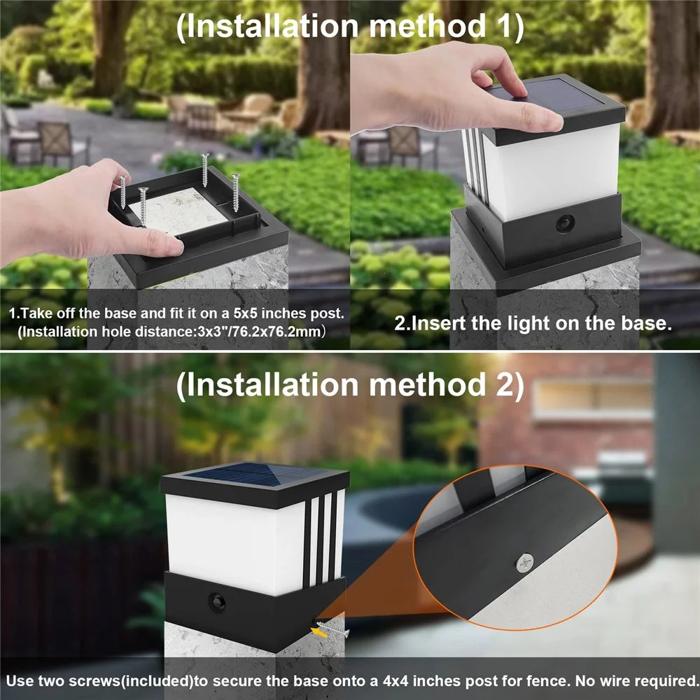 TS-GL0407 Solar Post Cap Light IP65 Waterproof Outdoor Fence Solar Lamp for Garden Yard - 7
