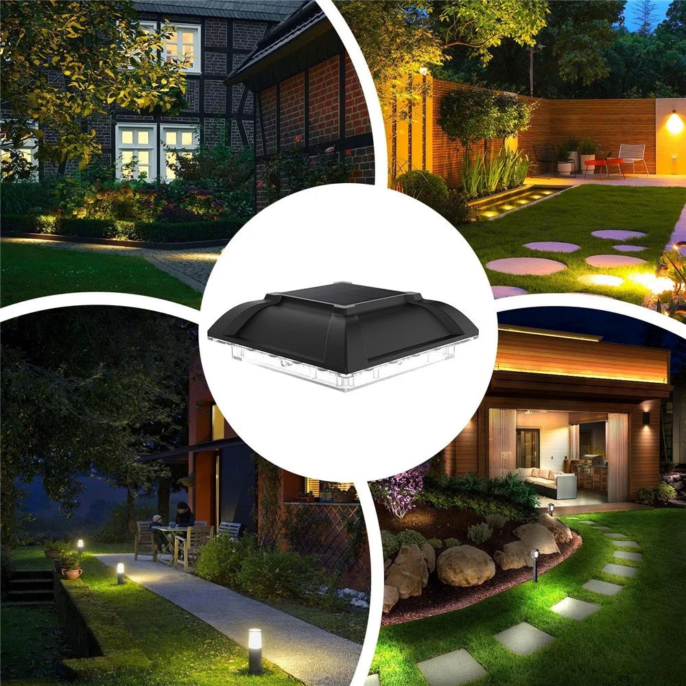 TS-G0706 Solar Powered Post Cap Light Waterproof Fence Solar Lamp Exterior Lighting Fixture for Garden, Warm White - 5