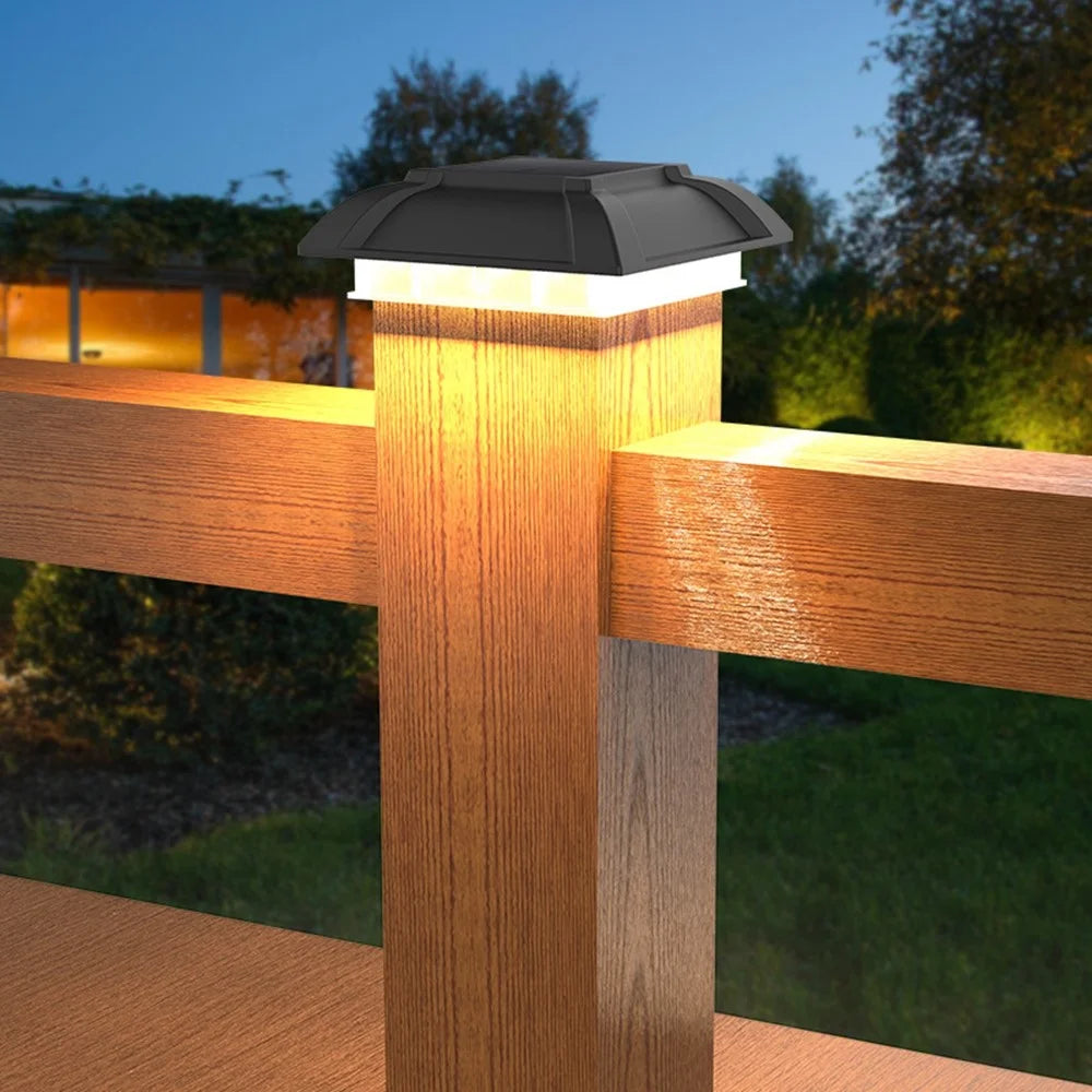 TS-G0706 Solar Powered Post Cap Light Waterproof Fence Solar Lamp Exterior Lighting Fixture for Garden, Warm White - 6