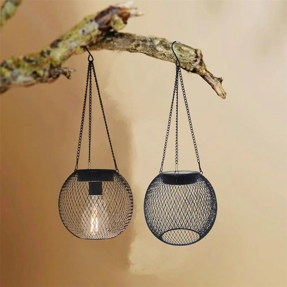 Rhombus Design LED Solar Powered Garden Light Lantern Outdoor Decorative Hanging Lamp Waterproof Iron for Lawn / Patio - 4