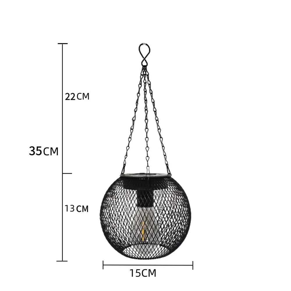 Solar Powered Garden Light Rhombus Shape Petal Tungsten Wire Projection Lamp Decorative Outdoor Hanging Light Waterproof - 5