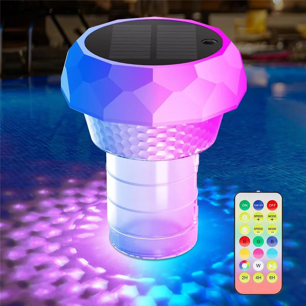 Solar Powered Disinfection Pool Light LED Floating Fountain Lamp Landscape Decoration with Remote Control - 1