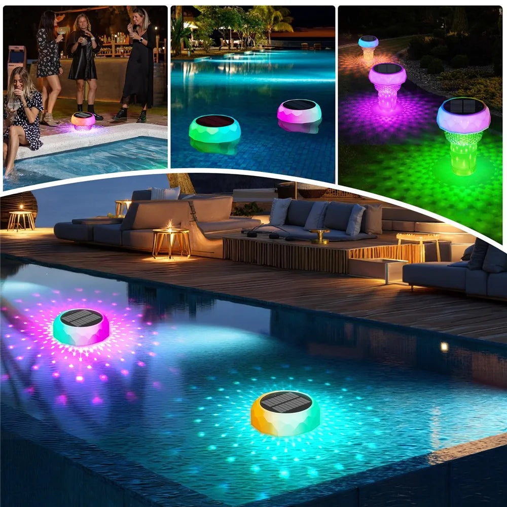 Solar Powered Disinfection Pool Light LED Floating Fountain Lamp Landscape Decoration with Remote Control - 3