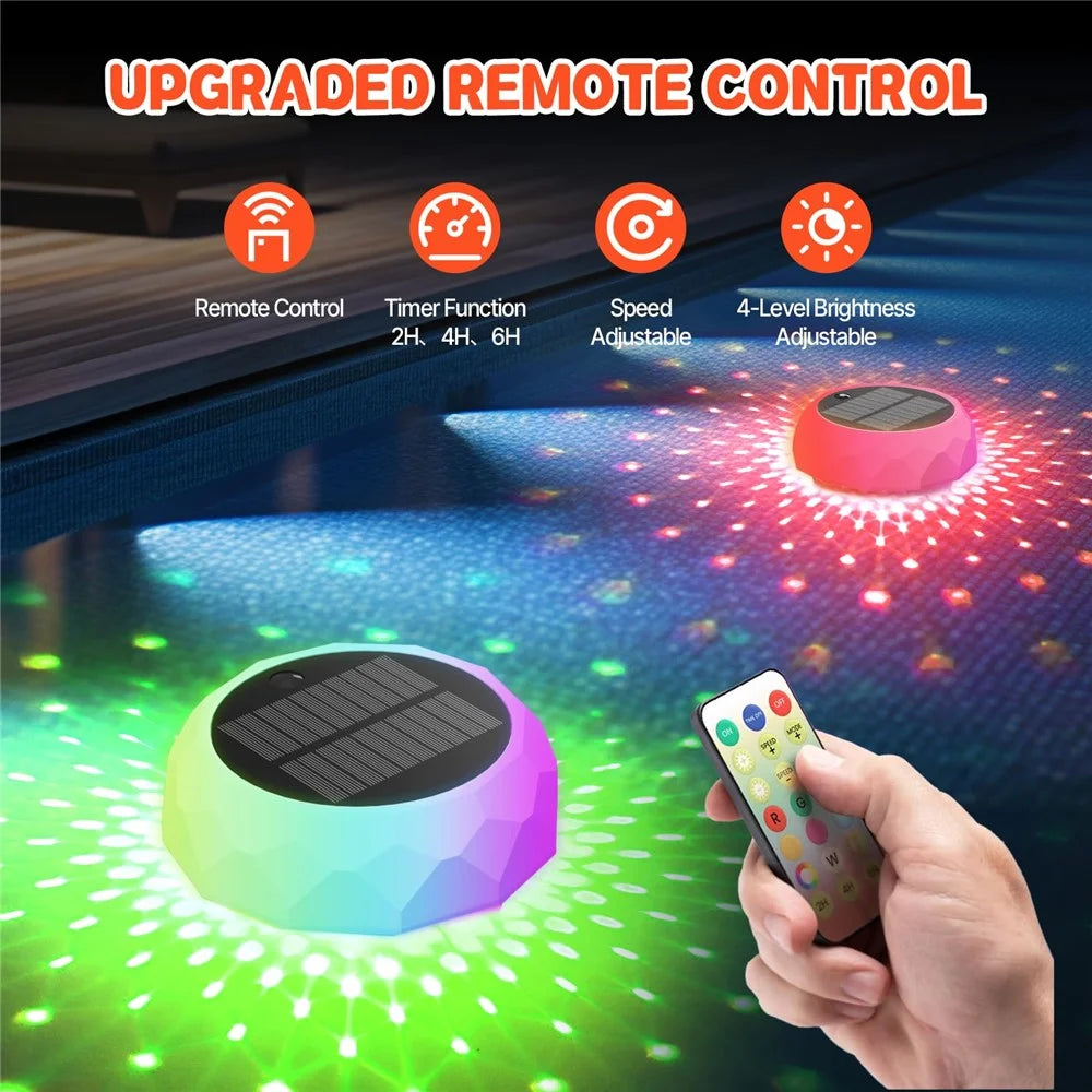 Solar Powered Disinfection Pool Light LED Floating Fountain Lamp Landscape Decoration with Remote Control - 4