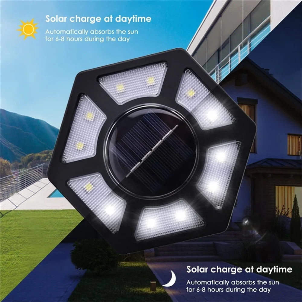 4Pcs Outdoor 12 LEDs Solar Powered Ground Light Waterproof Garden Pathway Landscape Lamp - White Light - 4