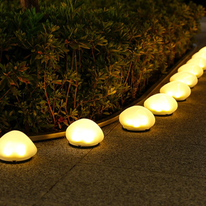 Pebble Shape Lawn Lamp Solar Powered Garden Light Outdoor Waterproof Pathway Light - Warm Light - 4