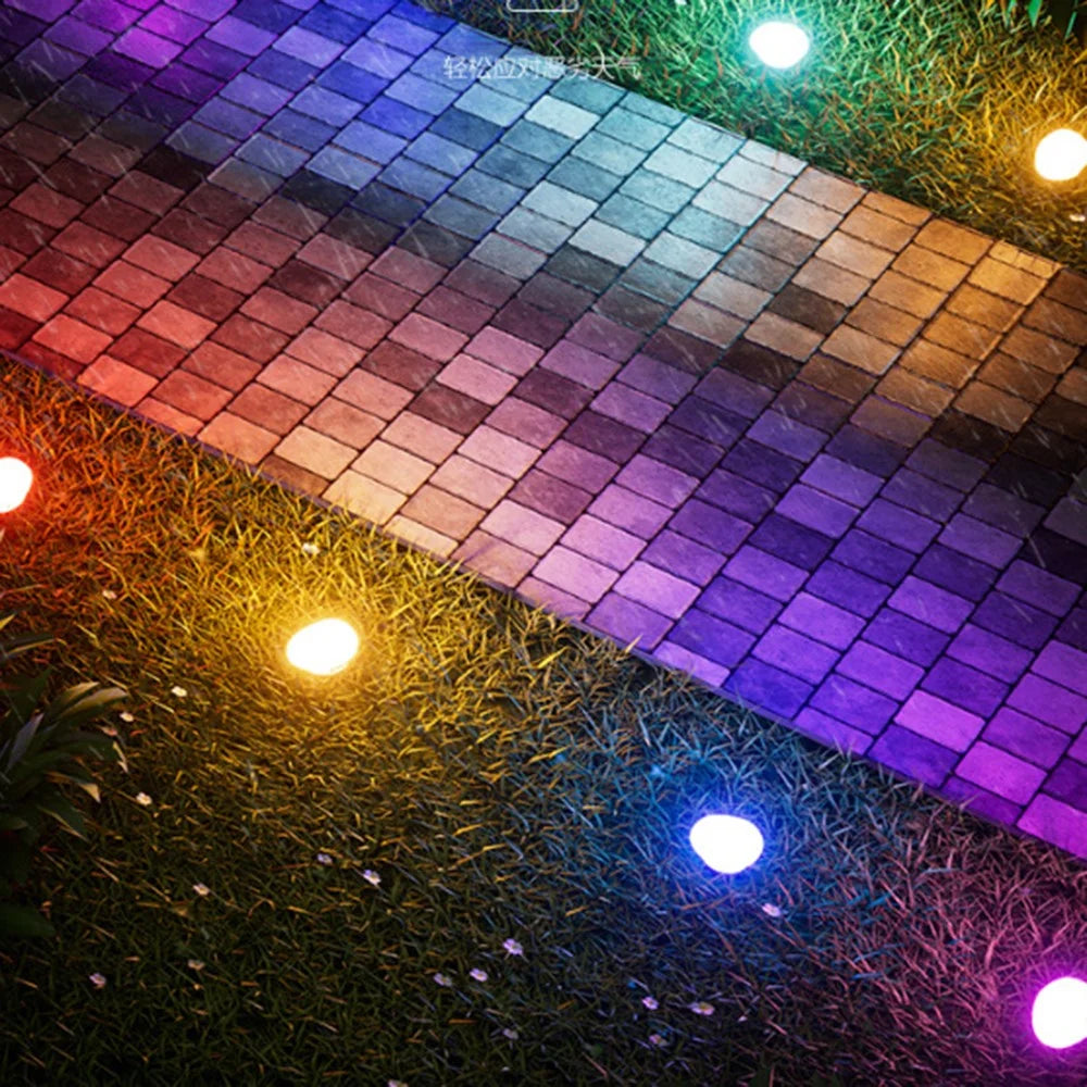 RGB Lawn Lamp Pebble Shape Solar Powered Garden Light Outdoor Waterproof Pathway Light - 4