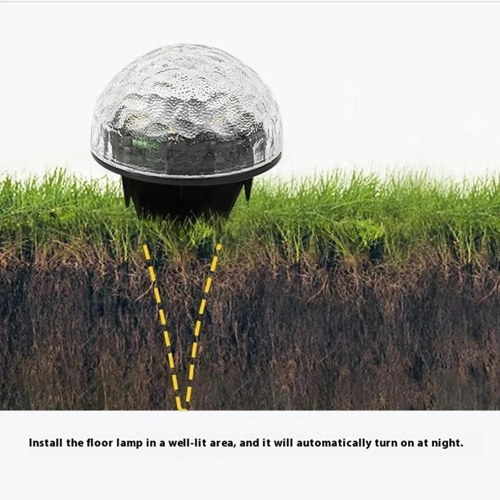 Glass Globe Solar Powered Outdoor Garden Stake Light Waterproof Decorative Lawn Ground Lamp - 2