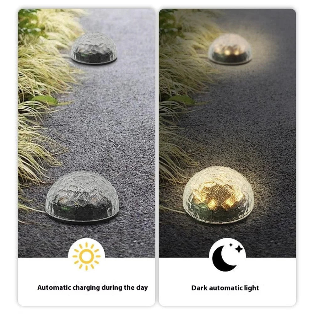 Glass Globe Solar Powered Outdoor Garden Stake Light Waterproof Decorative Lawn Ground Lamp - 3